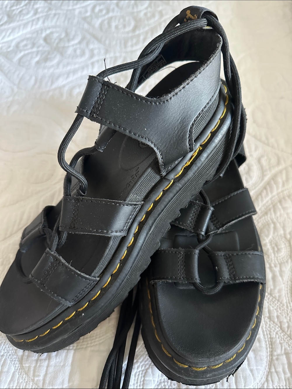 Women’s Doc Marten Black Leather Gladiator Sandals - Picture 2 of 5